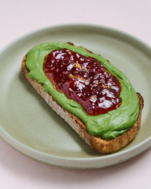 Matcha Ricotta & Strawberry Jam